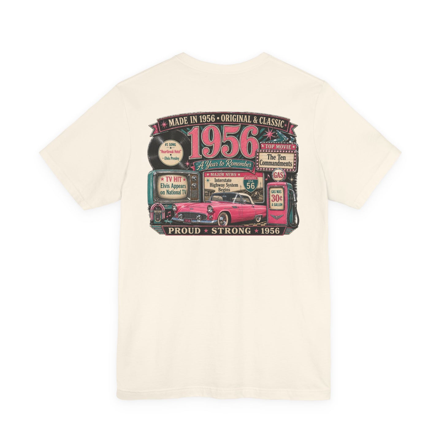 1956 Thunderbird T-Shirt | Vintage Born in 1956 Gift | 70th Birthday Retro Tee for Men & Women