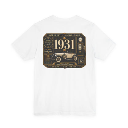 1931 Classic Truck T-Shirt | Vintage Born in 1931 Gift | 95th Birthday Retro Tee for Men & Women