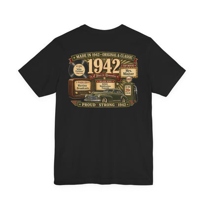 1942 Super Deluxe T-Shirt | Vintage Born in 1942 Gift | 84th Birthday Retro Tee for Men & Women
