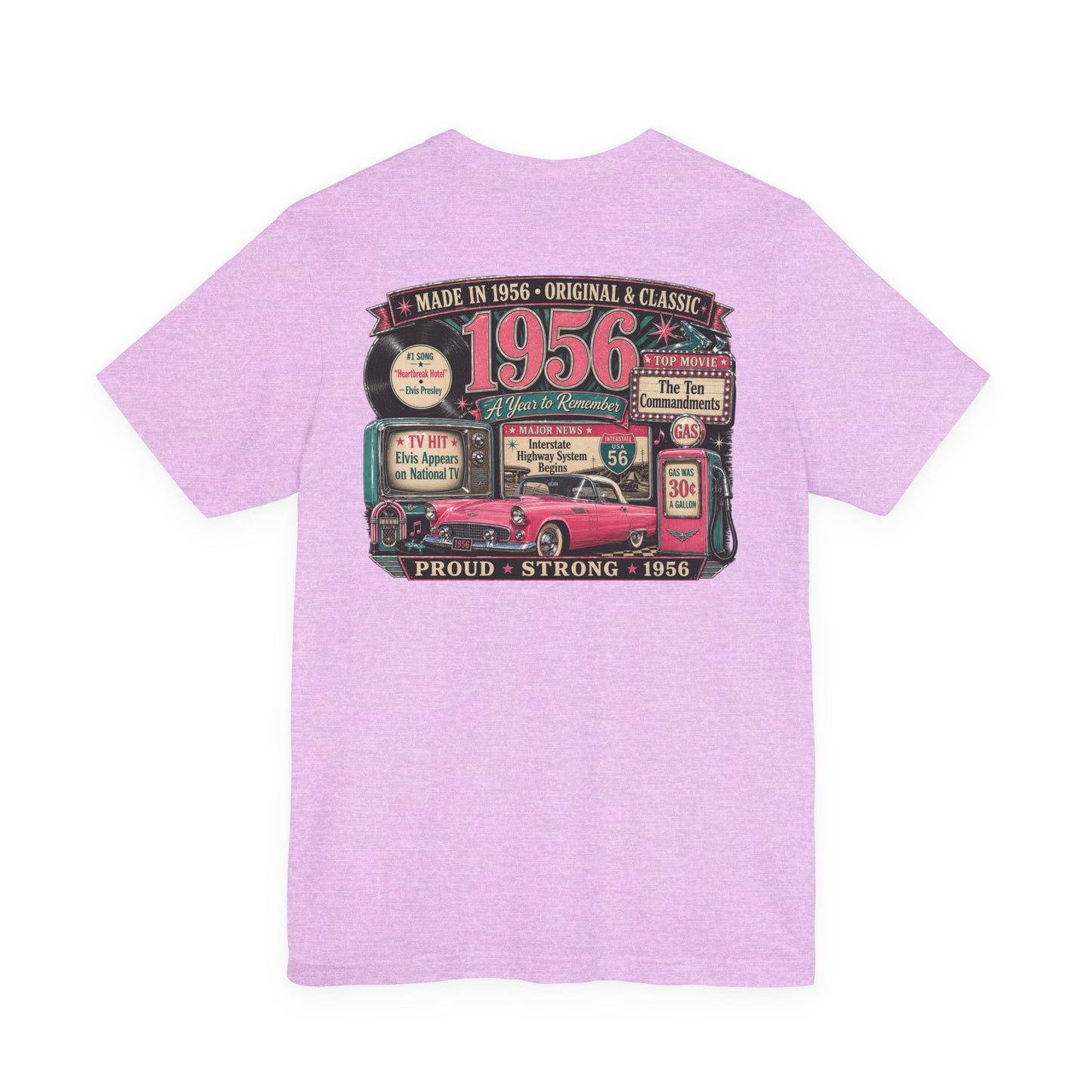 1956 Thunderbird T-Shirt | Vintage Born in 1956 Gift | 70th Birthday Retro Tee for Men & Women