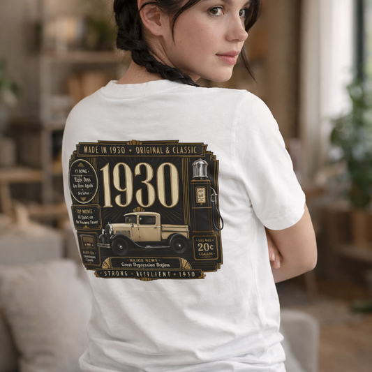 1930 Classic Truck T-Shirt | Vintage Born in 1930 Gift | 96th Birthday Retro Tee for Men & Women