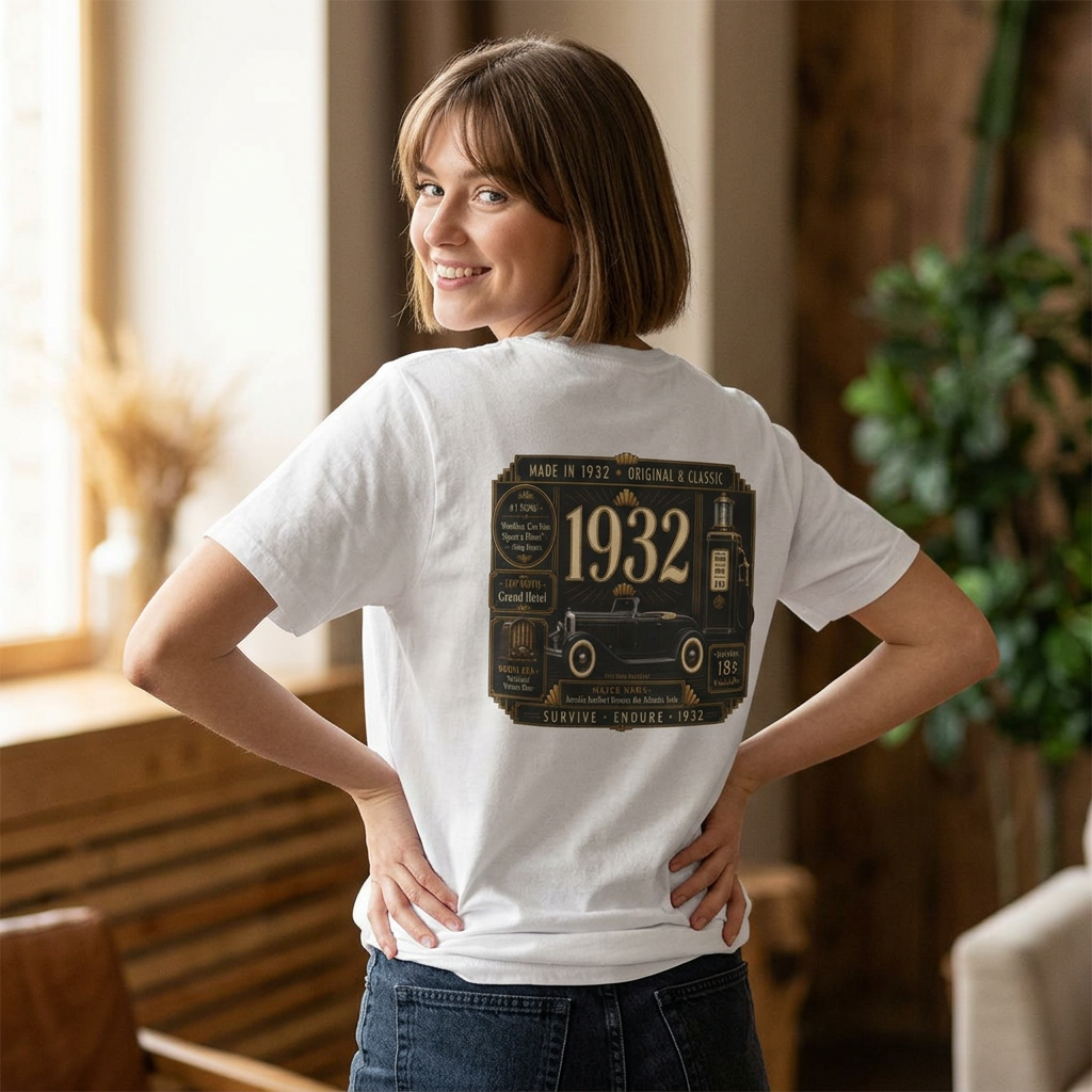 1932 Classic Roadster T-Shirt | Vintage Born in 1932 Gift | 94th Birthday Retro Tee for Men & Women
