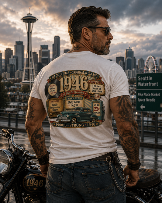 1946 Super Deluxe T-Shirt | Vintage Born in 1946 Gift | 80th Birthday Retro Tee for Men & Women