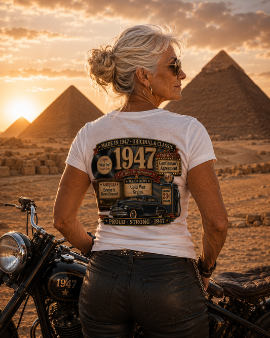 1947 Fleetline T-Shirt | Vintage Born in 1947 Gift | 79th Birthday Retro Tee for Men & Women