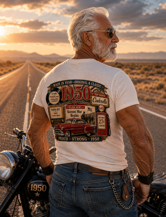 1950 Chevrolet T-Shirt | Vintage Born in 1950 Gift | 76th Birthday Retro Tee for Men & Women