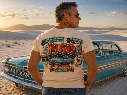 1960 Chevrolet T-Shirt | Vintage Born in 1960 Gift | 66th Birthday Retro Tee for Men & Women