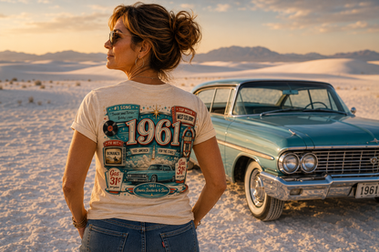 1961 Lincoln Continental T-Shirt | Vintage Born in 1961 Gift | 65th Birthday Retro Tee for Men & Women