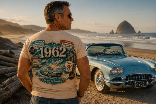 1962 Corvette T-Shirt | Vintage Born in 1962 Gift | 64th Birthday Retro Tee for Men & Women