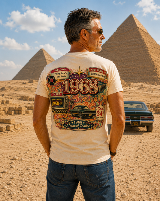 1968 Charger T-Shirt | Vintage Born in 1968 Gift | 58th Birthday Retro Tee for Men & Women
