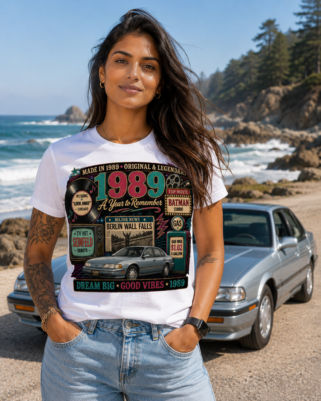 1989 Classic Car T-Shirt | Born in 1989 Birthday Gift | 37th Birthday Tee for Men & Women
