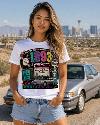 1993 Classic Car T-Shirt | Born in 1993 Birthday Gift | 33rd Birthday Tee for Men & Women