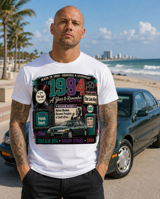 1994 Classic Car T-Shirt | Born in 1994 Birthday Gift | 32nd Birthday Tee for Men & Women