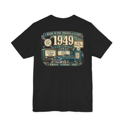 1949 Cadillac T-Shirt | Vintage Born in 1949 Gift | 77th Birthday Retro Tee for Men & Women