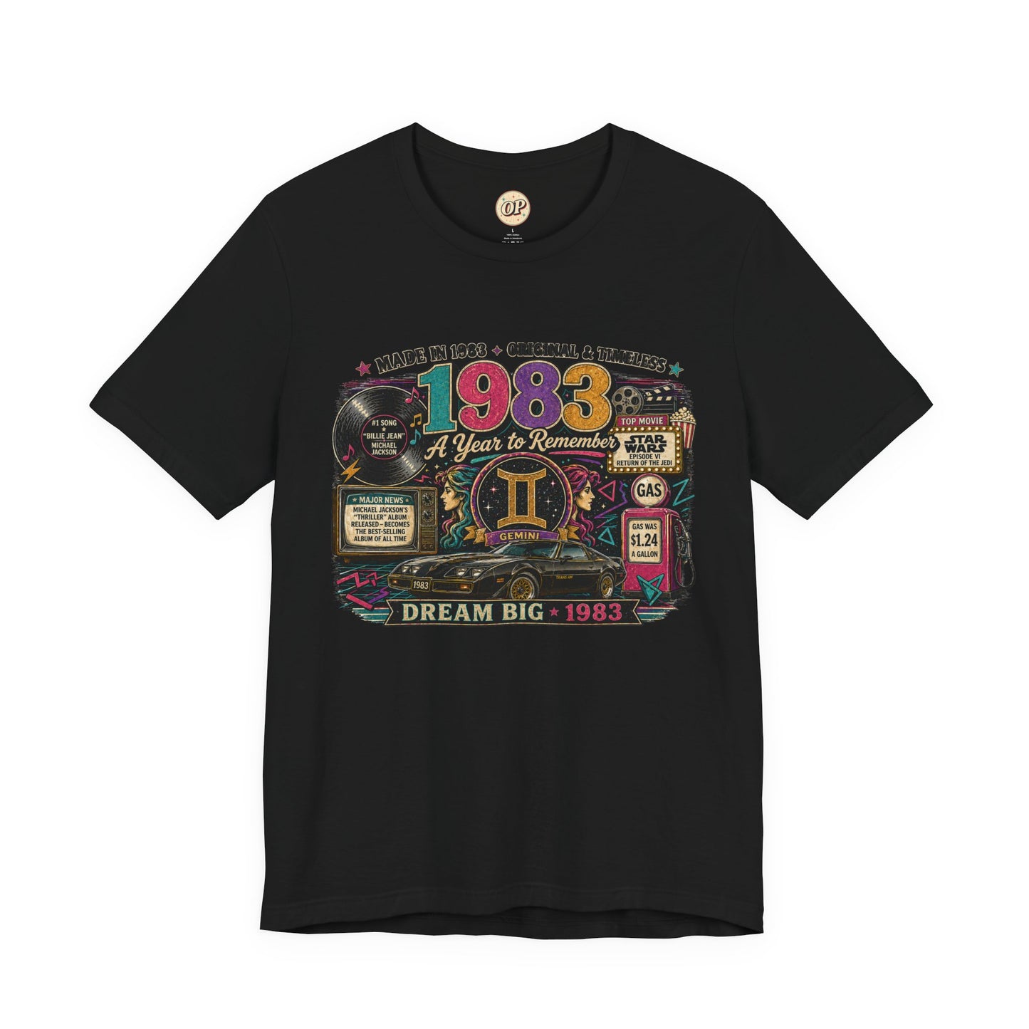 1983 Classic Muscle Car T-Shirt | Born in 1983 Gemini Birthday Gift | 43rd Birthday Tee for Men & Women