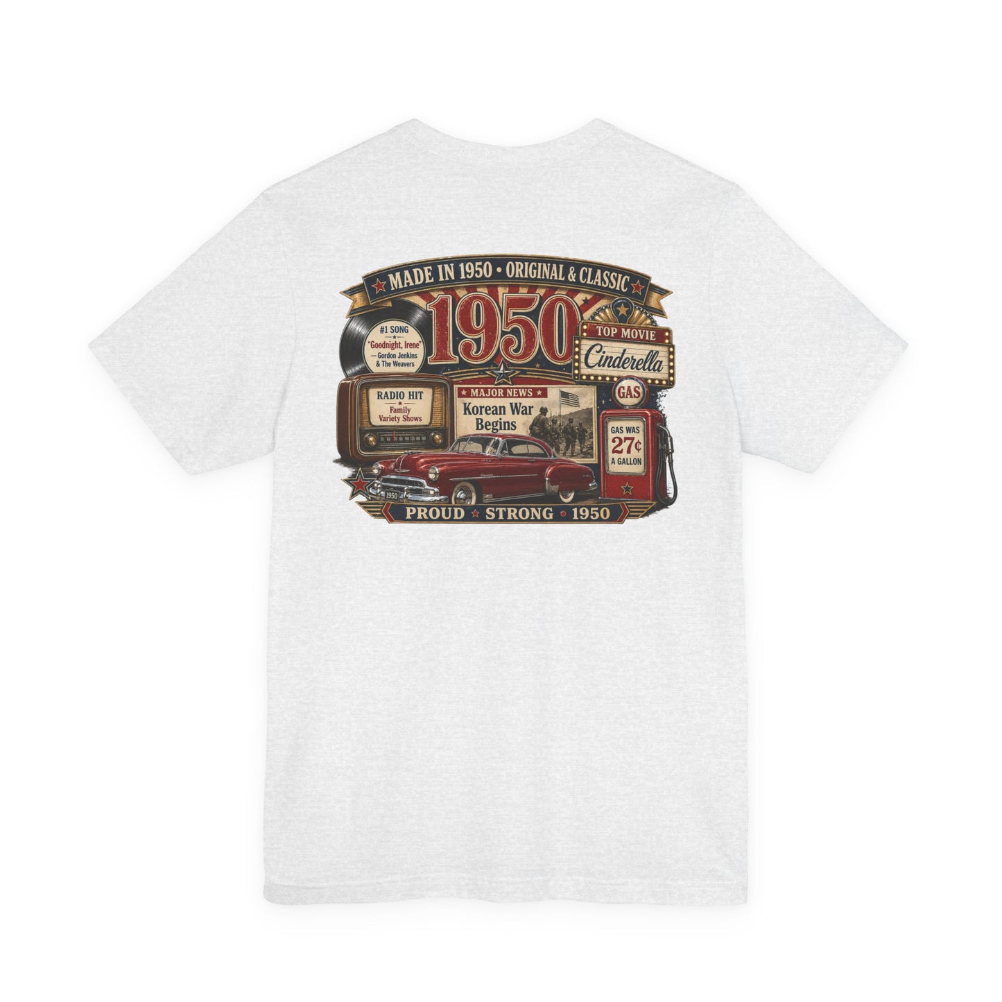 1950 Chevrolet T-Shirt | Vintage Born in 1950 Gift | 76th Birthday Retro Tee for Men & Women