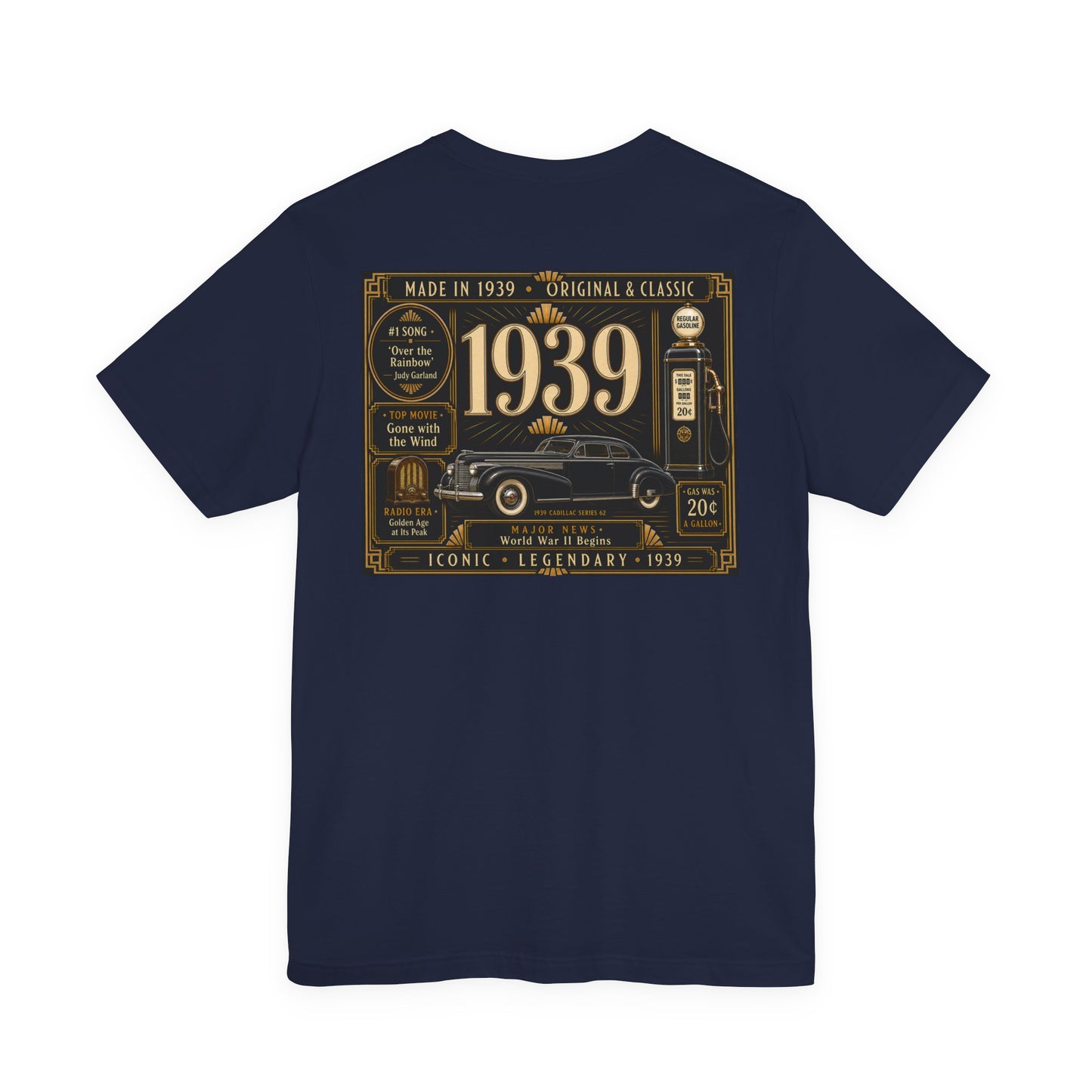 1939 Cadillac Series 62 T-Shirt | Vintage Born in 1939 Gift | 87th Birthday Retro Tee for Men & Women