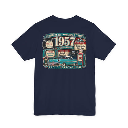 1957 Chevrolet Bel Air T-Shirt | Vintage Born in 1957 Gift | 69th Birthday Retro Tee for Men & Women
