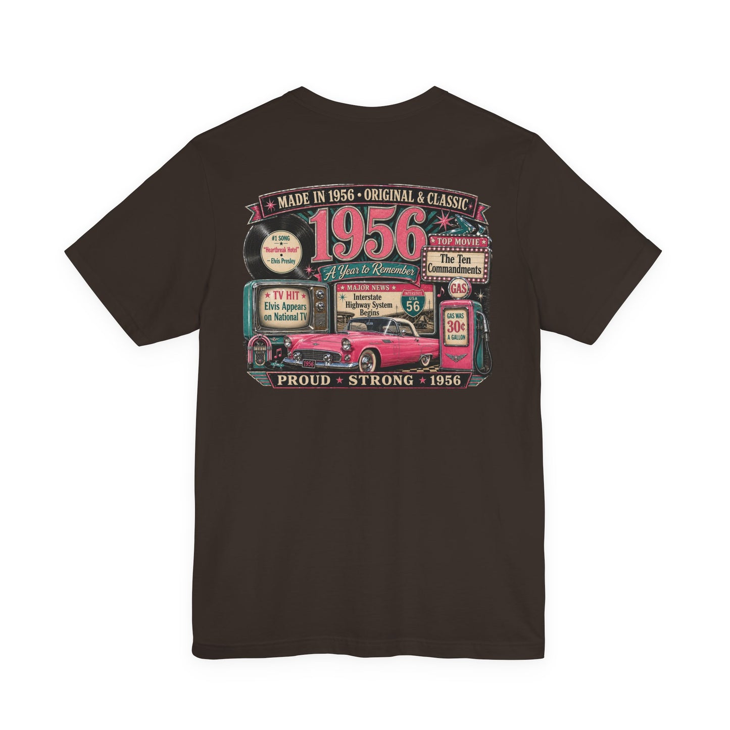 1956 Thunderbird T-Shirt | Vintage Born in 1956 Gift | 70th Birthday Retro Tee for Men & Women