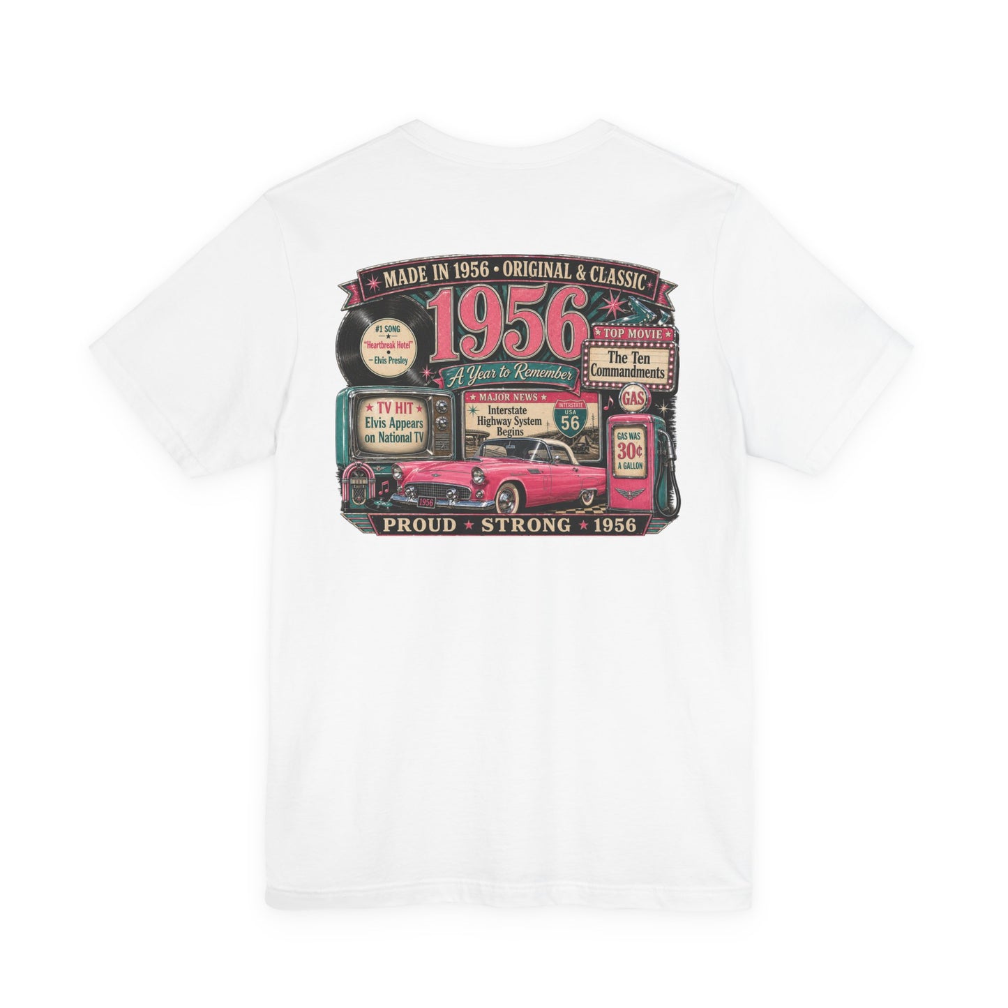 1956 Thunderbird T-Shirt | Vintage Born in 1956 Gift | 70th Birthday Retro Tee for Men & Women