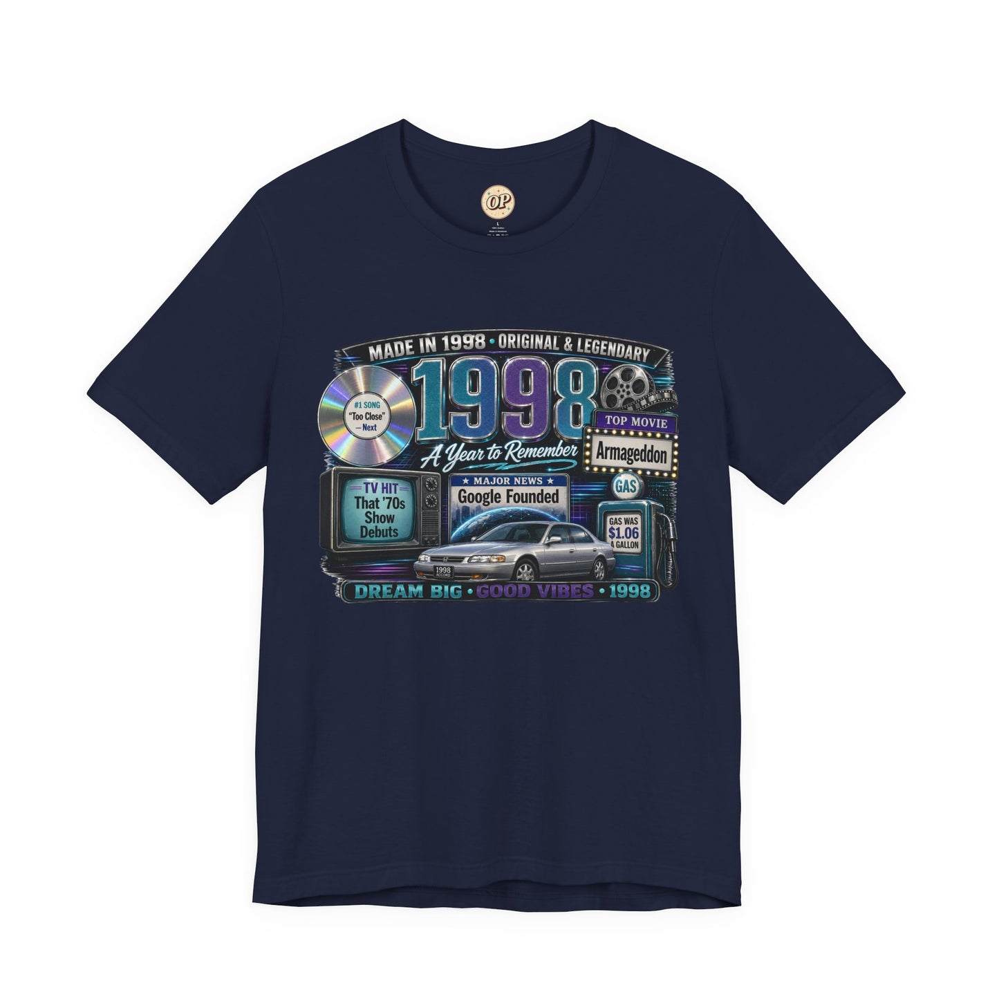 1998 Classic Car T-Shirt | Born in 1998 Birthday Gift | 28th Birthday Tee for Men & Women
