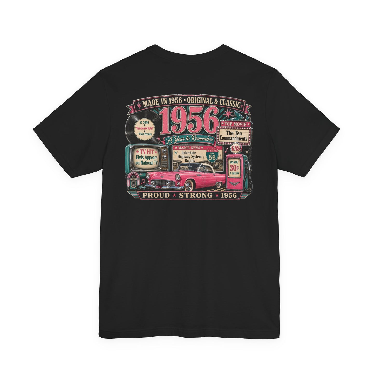 1956 Thunderbird T-Shirt | Vintage Born in 1956 Gift | 70th Birthday Retro Tee for Men & Women