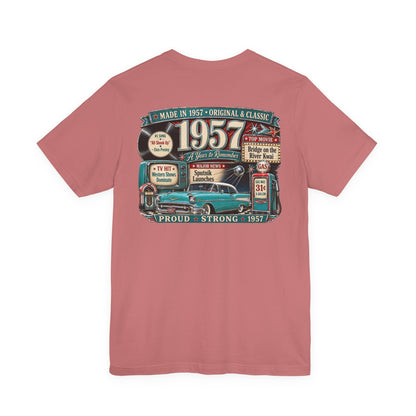 1957 Chevrolet Bel Air T-Shirt | Vintage Born in 1957 Gift | 69th Birthday Retro Tee for Men & Women