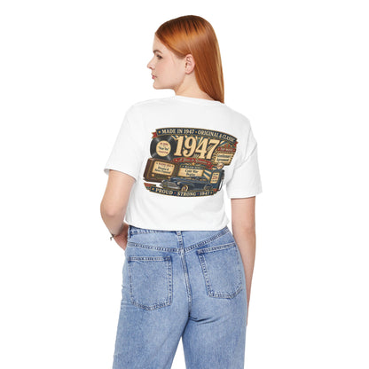 1947 Fleetline T-Shirt | Vintage Born in 1947 Gift | 79th Birthday Retro Tee for Men & Women