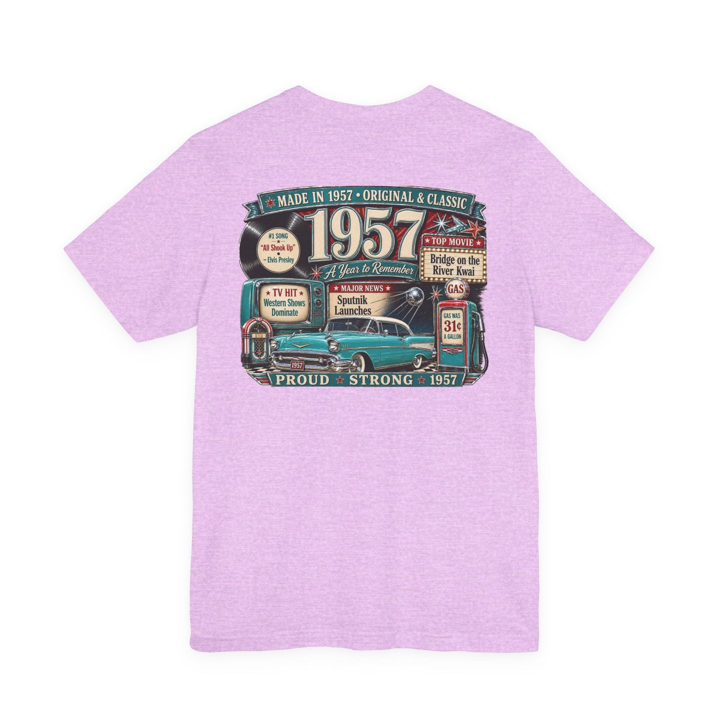 1957 Chevrolet Bel Air T-Shirt | Vintage Born in 1957 Gift | 69th Birthday Retro Tee for Men & Women