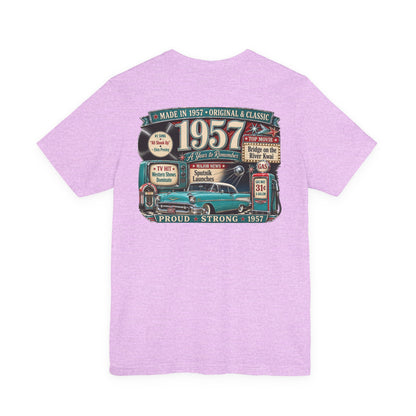 1957 Chevrolet Bel Air T-Shirt | Vintage Born in 1957 Gift | 69th Birthday Retro Tee for Men & Women