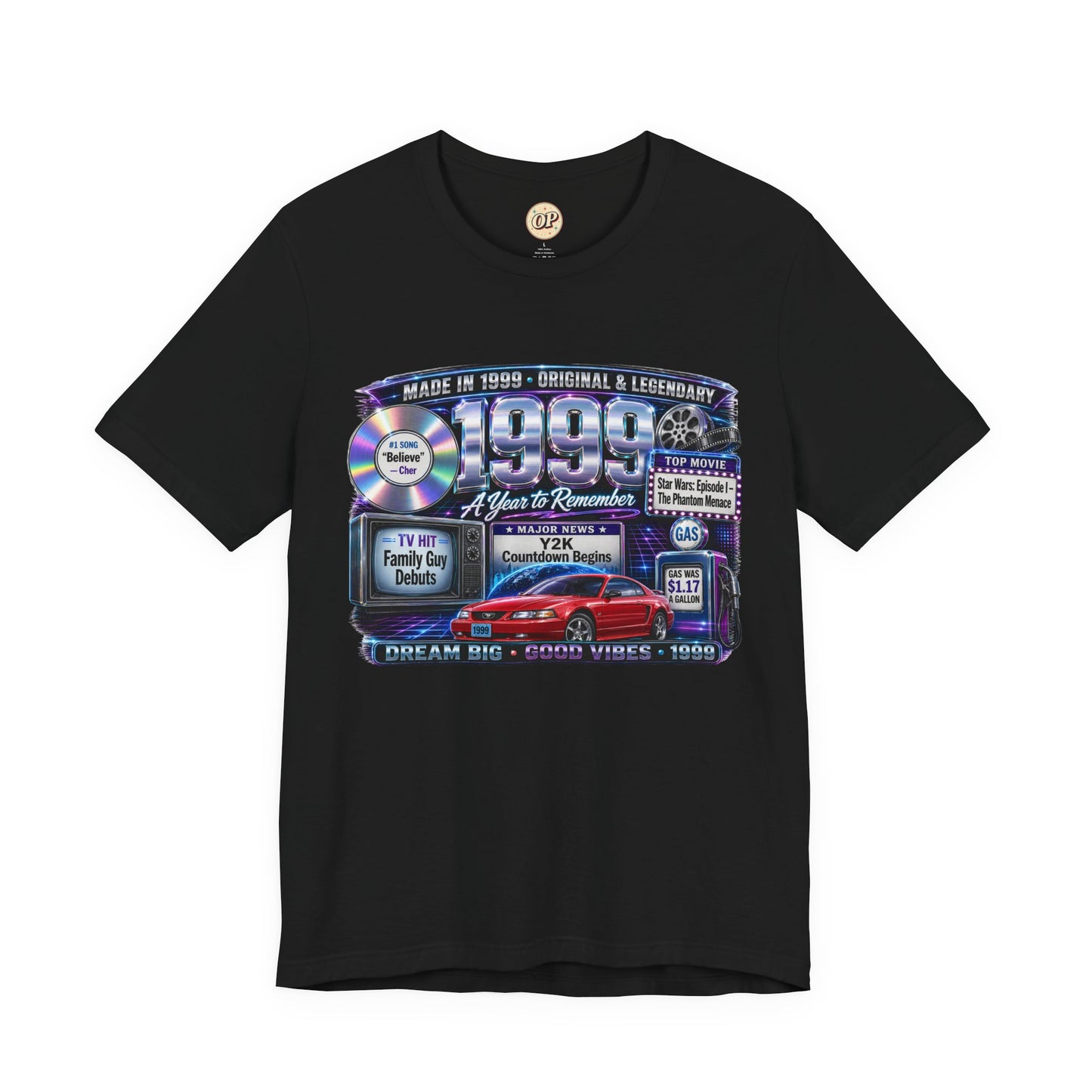 1999 Classic Sports Car T-Shirt | Born in 1999 Birthday Gift | 27th Birthday Tee for Men & Women