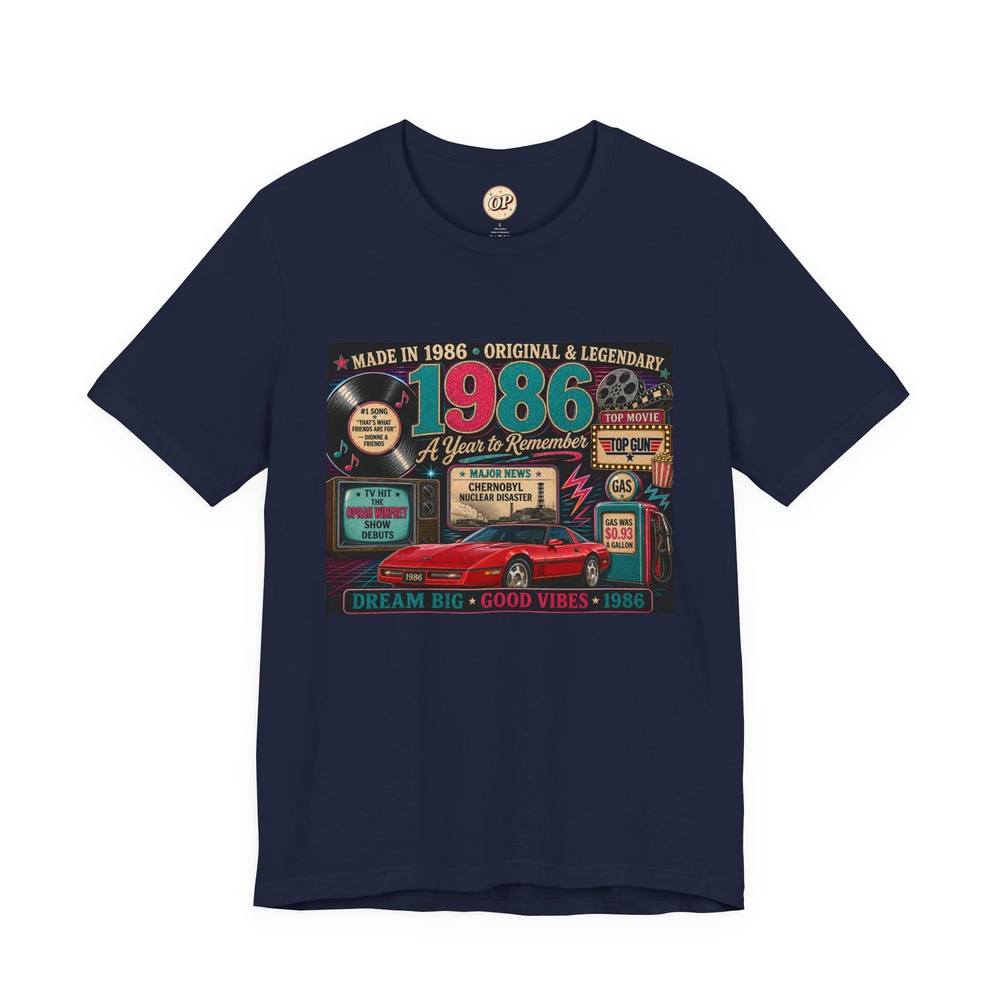 1986 Classic Sports Car T-Shirt | Born in 1986 40th Birthday Gift | Milestone Birthday Tee for Men & Women