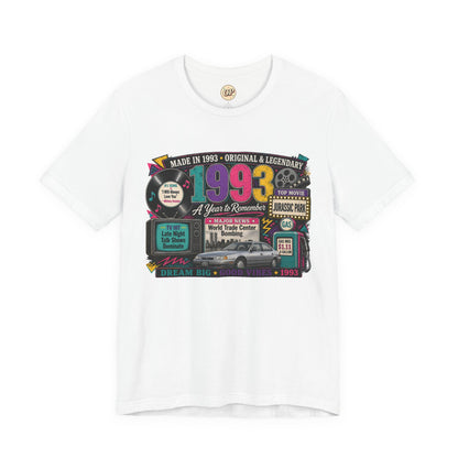 1993 Classic Car T-Shirt | Born in 1993 Birthday Gift | 33rd Birthday Tee for Men & Women