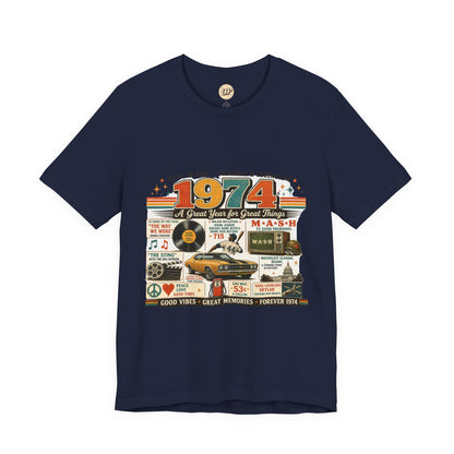 1974 Muscle Car T-Shirt | Born in 1974 Birthday Gift | 52nd Birthday Tee for Men & Women
