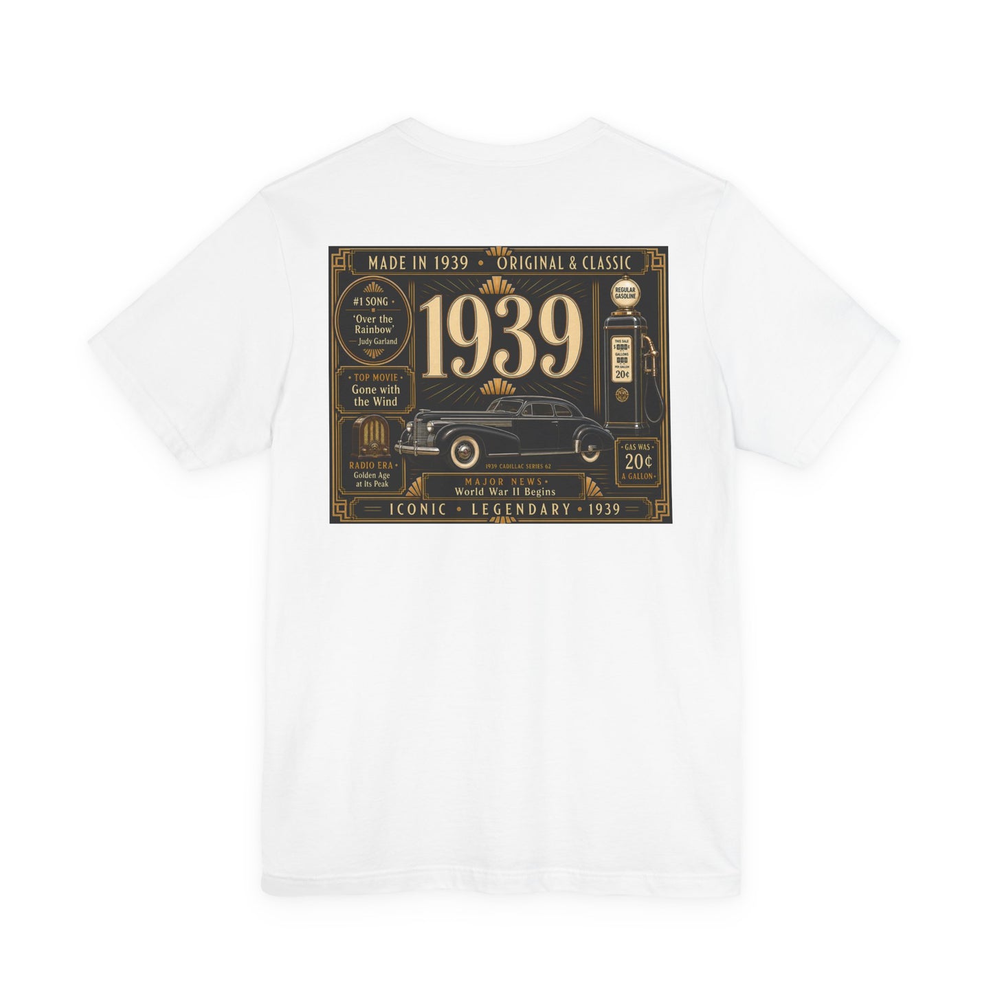 1939 Cadillac Series 62 T-Shirt | Vintage Born in 1939 Gift | 87th Birthday Retro Tee for Men & Women