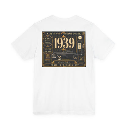 1939 Cadillac Series 62 T-Shirt | Vintage Born in 1939 Gift | 87th Birthday Retro Tee for Men & Women