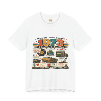 1973 Muscle Car T-Shirt | Born in 1973 Birthday Gift | 53rd Birthday Tee for Men & Women