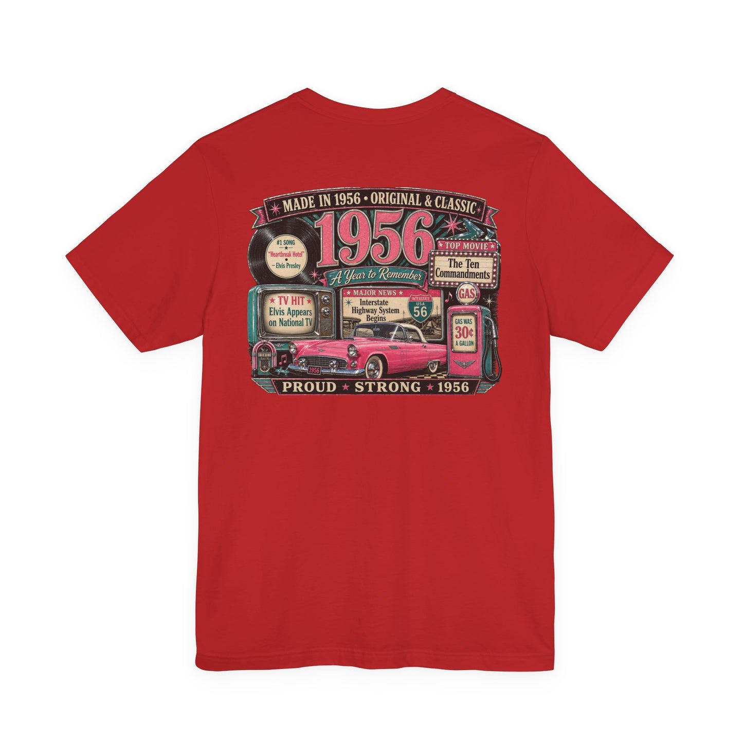 1956 Thunderbird T-Shirt | Vintage Born in 1956 Gift | 70th Birthday Retro Tee for Men & Women