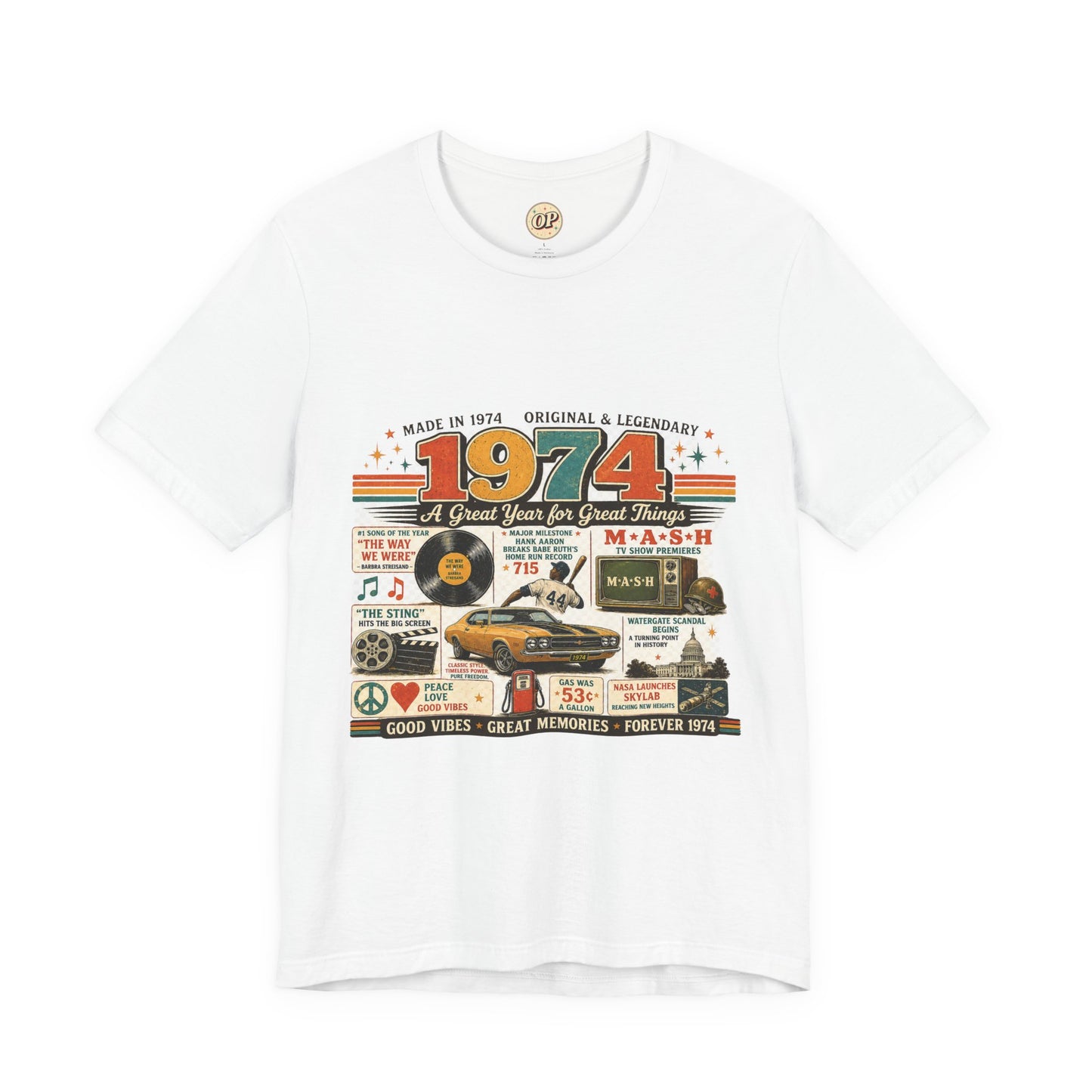 1974 Muscle Car T-Shirt | Born in 1974 Birthday Gift | 52nd Birthday Tee for Men & Women