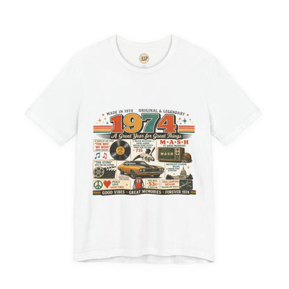 1974 Muscle Car T-Shirt | Born in 1974 Birthday Gift | 52nd Birthday Tee for Men & Women
