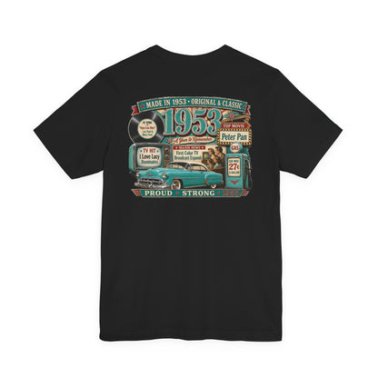 1953 Chevrolet T-Shirt | Vintage Born in 1953 Gift | 73rd Birthday Retro Tee for Men & Women
