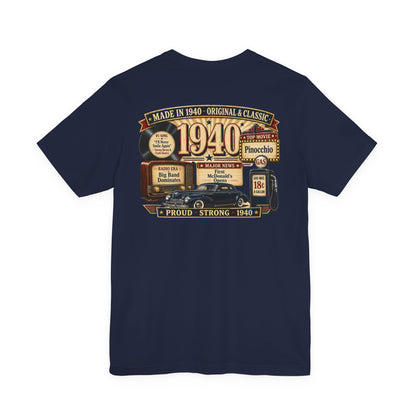 1940 Classic Coupe T-Shirt | Vintage Born in 1940 Gift | 86th Birthday Retro Tee for Men & Women