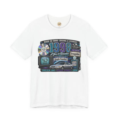 1998 Classic Car T-Shirt | Born in 1998 Birthday Gift | 28th Birthday Tee for Men & Women