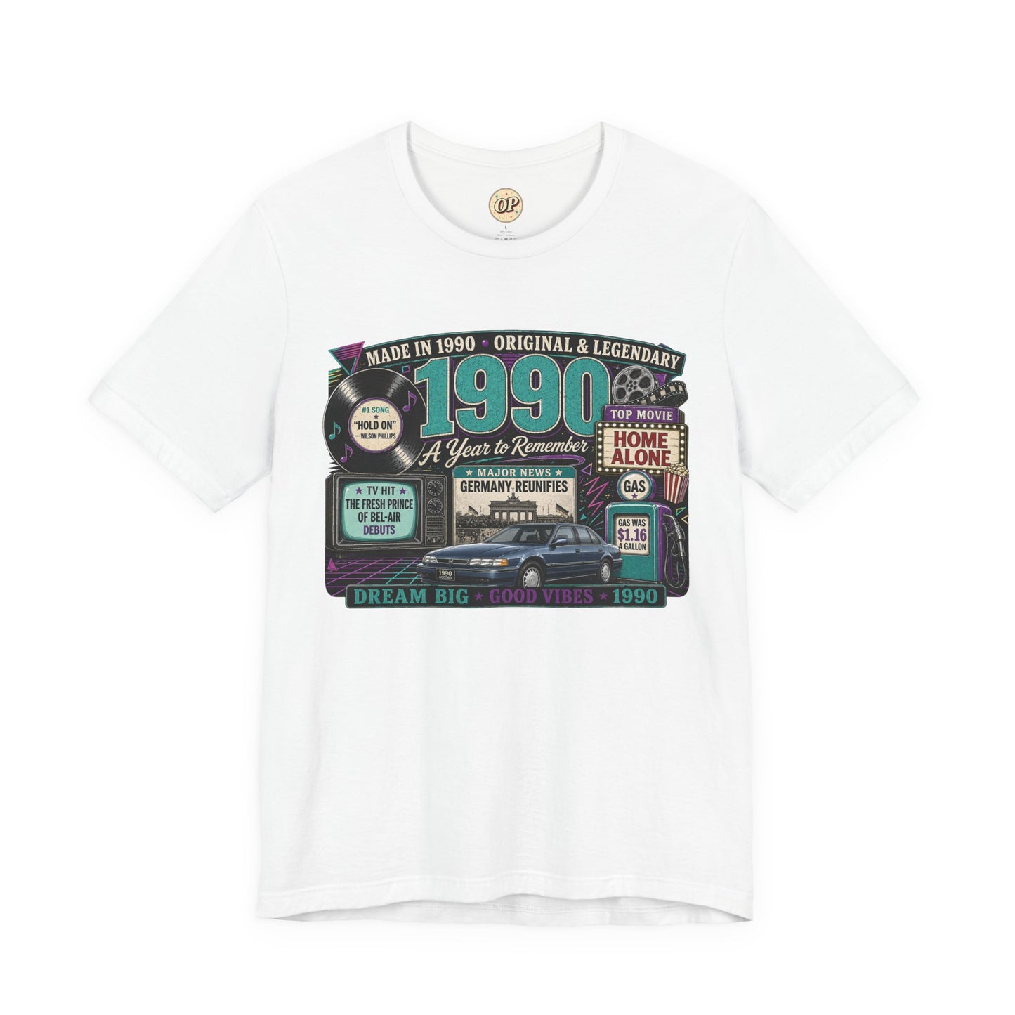 1990 Classic Car T-Shirt | Born in 1990 Birthday Gift | 36th Birthday Tee for Men & Women