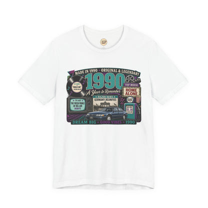 1990 Classic Car T-Shirt | Born in 1990 Birthday Gift | 36th Birthday Tee for Men & Women