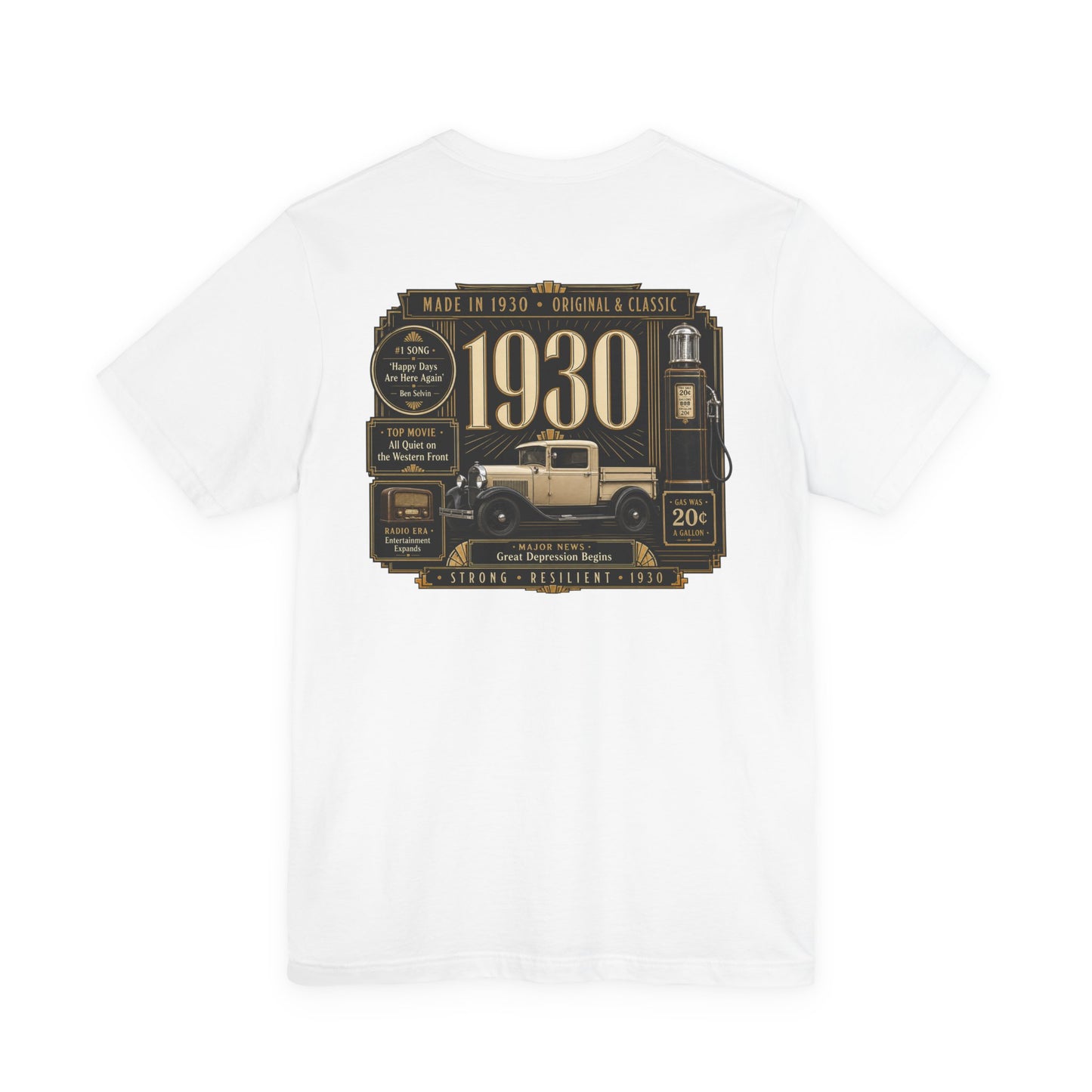 1930 Classic Truck T-Shirt | Vintage Born in 1930 Gift | 96th Birthday Retro Tee for Men & Women