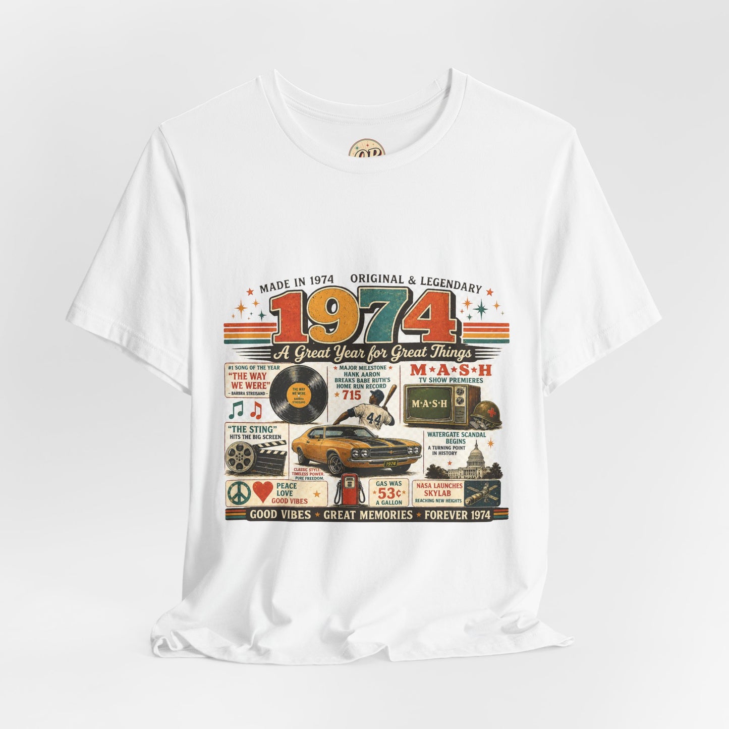 1974 Muscle Car T-Shirt | Born in 1974 Birthday Gift | 52nd Birthday Tee for Men & Women