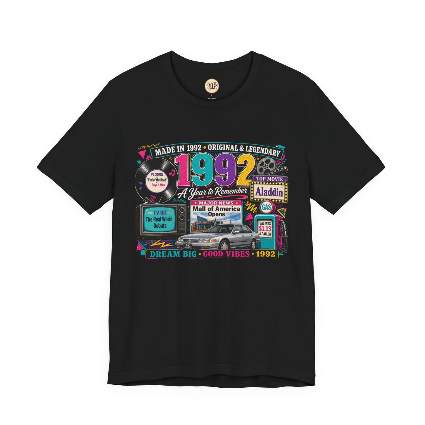1992 Classic Car T-Shirt | Born in 1992 Birthday Gift | 34th Birthday Tee for Men & Women