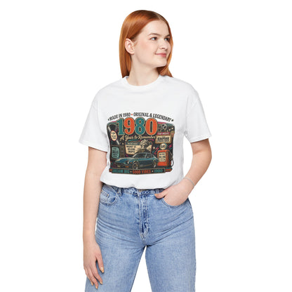 1980 Classic Sports Car T-Shirt | Born in 1980 Birthday Gift | 46th Birthday Tee for Men & Women