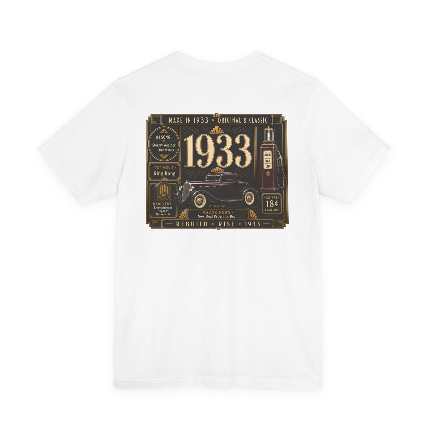 1933 Classic Truck T-Shirt | Vintage Born in 1933 Gift | 93rd Birthday Retro Tee for Men & Women