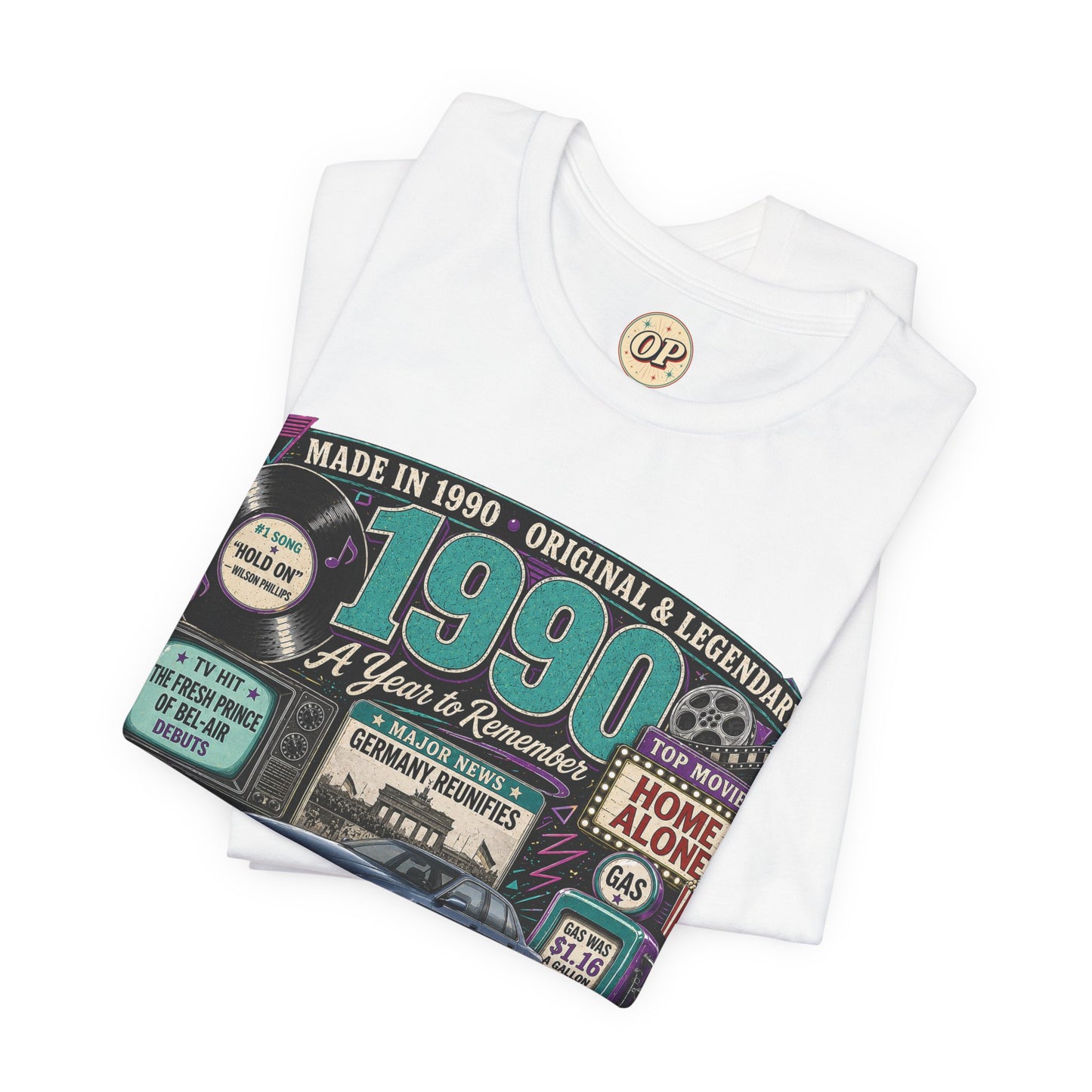 1990 Classic Car T-Shirt | Born in 1990 Birthday Gift | 36th Birthday Tee for Men & Women